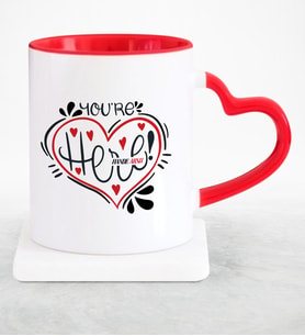 BK Gift Kişiye Özel Kalbimdesin Kırmızı Kalpli Kupa Bardak  1