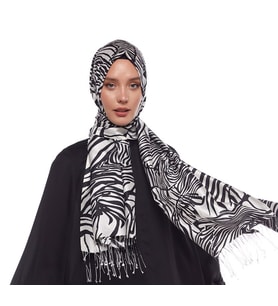 İpekevi Zebra Desenli İpek Şal