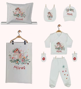 Pia Baby Gl 1949-06 İsme Özel Yastık Battaniye Zıbın Set