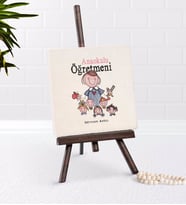BK Gift Kişiye Özel Anaokulu Öğretmeni Şovaleli Doğal Taş-2 (Beyaz)