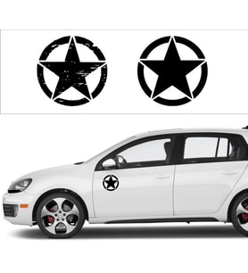 Mini Off Road US ARMY Star Sticker Etiket Yapıştırması 2 Adet