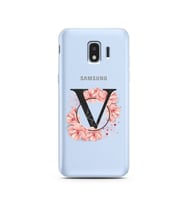 Pembe Çiçekli Harf Tasarım Süper Şeffaf Silikon Telefon Kılıfı Samsung J2 Pro (2