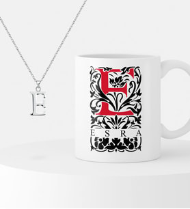 BK Gift Kişiye Özel İsimli Kupa ve Harf Kolye Hediye Seti - 7 (Model 1)