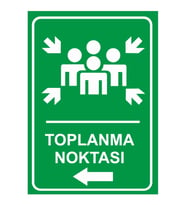 MIGNATIS - Toplanma Noktası Sol Ok Levhası - Sac Malzeme 25x35cm