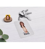 BK Gift Kişiye Özel Kız Çocuk Karikatürlü Şeffaf Pleksi Anahtarlık-7 (Beyaz)
