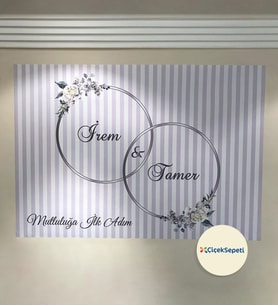 100x70cm Söz, Nişan, Kına Gecesi, Düğün İçin Kişiye Özel Branda Afiş Arka Fon