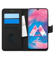 Microsonic Samsung Galaxy M30 Kılıf Fabric Book Wallet Siyah