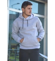 Erkek Kapüşonlu Uzun Kollu Kanguru Cepli Sweatshirt 20Y-5200311-01 Gri