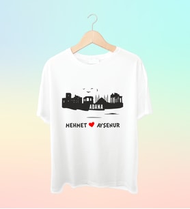 Şehrinize Özel İsim Baskılı Siluet Tshirt