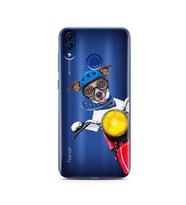Motorcu Köpek Tasarımlı Süper Şeffaf Silikon Telefon Kılıfı Huawei Honor 8c