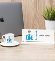 Ebe Türk Kahvesi Fincanı Ve Masa İsimliği Hediye Seti