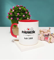 Paramedik Tasarımlı Kişiye Özel Paramedik Kupa Bardak Kırmızı