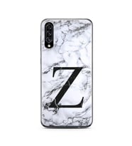 Samsung A30s Beyaz Mermer Harf Tasarımlı Telefon Kılıfı Z-Harfi 