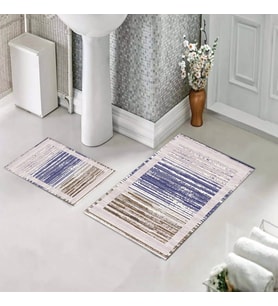 Banyo Halısı Ikili Klozet Takımı Kaymaz Tabanlı (60 xm x 100 cm + 40 cm x 60 cm) 