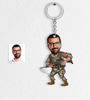 BK Gift Kişiye Özel Asker Karikatür Anahtarlık  1