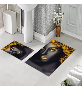Banyo Halısı Ikili Klozet Takımı Kaymaz Tabanlı (60 xm x 100 cm + 40 cm x 60 cm) 