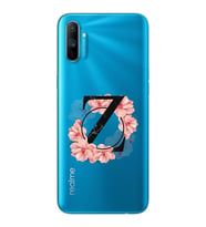 Pembe Çiçekli Harf Tasarım Süper Şeffaf Silikon Telefon Kılıfı Oppo Realmi C3 Z-