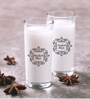 BK Gift Kişiye Özel Renkli Baskılı İsimli İkili Rakı Bardağı Seti-1 (Beyaz)