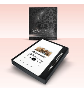Kişiye Özel Spotify Barkodlu  Tarihsiz Ajanda ve Kalem (Beyaz)