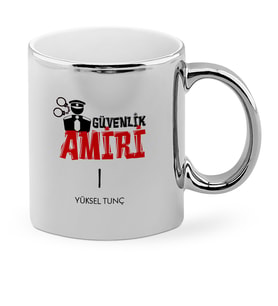 BK Gift Kişiye Özel Mesleki Güvenlik Amiri Krom Kupa Bardak  1