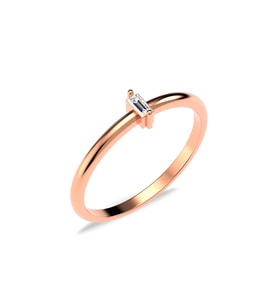 Mini Baget Rose Gümüş Yüzük