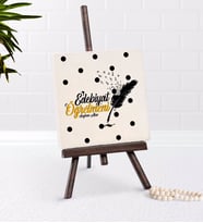 BK Gift Kişiye Özel Edebiyat Öğretmeni Şovaleli Doğal Taş-3 (Beyaz)