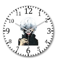 Kaneki Ken Tokyo Ghoul Duvar Saati Bombeli Gercek Cam
