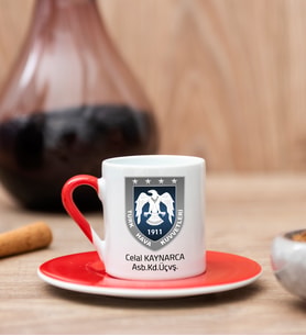 Hava Kuvvetleri Kırmızı Türk Kahvesi Fincanı