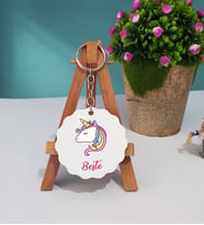Unicorn Tasarımlı Kişiye Özel Unicorn Ahşap Anahtarlık