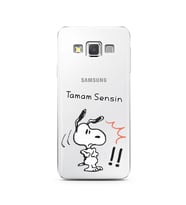 Snoopy Tasarımlı Süper Şeffaf Silikon Telefon Kılıfı Samsung A3 (2015)