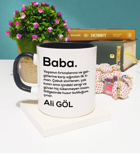 Babalar Günü Hediyesi Baba Kupa Bardak Siyah