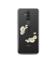 Papatya Harf Tasarım Süper Şeffaf Silikon Telefon Kılıfı Huawei Mate 20 Lite I-H