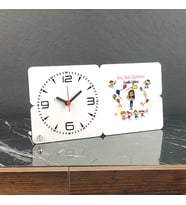 Ana Okulu Öğretmeni Ahşap Masa Saati 001