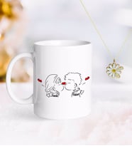 BK Gift Kişiye Özel Sevgililer Günü Kupa ve Çift İsimli Papatya Kolye-103 (Model 1)