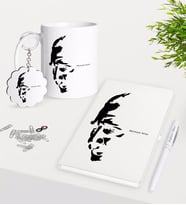 BK Gift Kişiye Özel Atatürk Temalı Kupa Anahtarlık Beyaz Defter Kalem Hediye Seti-7 (Model 1)