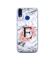 Mermer Çiçekli Harf Tasarım Süper Şeffaf Silikon Telefon Kılıfı Huawei Honor 8C 