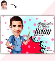BK Gift Kişiye Özel Hemşir Karikatür Baskılı Yaş Pasta İçin Yenilebilir Şekerli Kağıt  1(Sadece Kağıt)