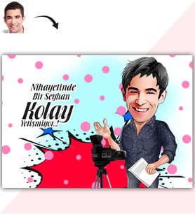 BK Gift Kişiye Özel Bay Yönetmen Karikatür Baskılı Yaş Pasta İçin Yenilebilir Şekerli Kağıt  1(Sadece Kağıt)