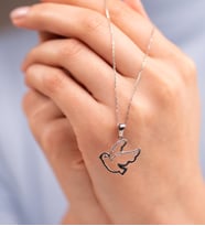Mode Silver Kuş figürü gümüş kolye
