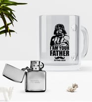 BK Gift Kişiye Özel Baba Cam Kupa Bardak Benzinli Metal Çakmak Seti-2 (Model 1)