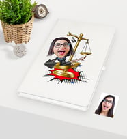 BK Gift Kişiye Özel Bayan Avukat Karikatürlü Beyaz Defter - 4