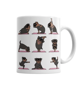Rottweiler Yoga Rotfaydır Pug Köpek Yoga Kupa Bardak Porselen