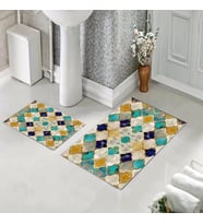 Banyo Halısı Ikili Klozet Takımı Kaymaz Tabanlı (60 xm x 100 cm + 40 cm x 60 cm) 