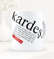 BK Gift Kişiye Özel Kardeş Temalı Beyaz Kupa Bardak