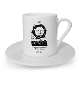 BK Gift Kişiye Özel Tarot The Sun Güneş Türk Kahvesi Fincanı