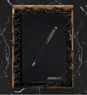 Kişiye Özel Siyah Defter Kalem Hediye Seti