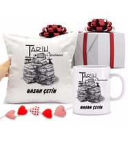 Tarih Öğretmeni Kupa Bardağı ve Yastığı Hediye Seti (Model 1)