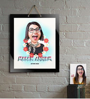 BK Gift Kişiye Özel Melek Annem Karikatür Ahşap Tablo