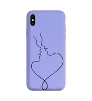 Iphone Xs Max Çizgi Tasarımlı Mor Lansman Telefon Kılıfı