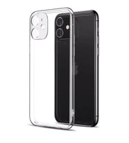 Apple iPhone 12 Kamera Korumalı, Tıpalı,Şeffaf Silikon Kılıf